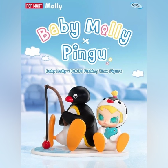 POP MART Baby Molly × PINGU Fishing Time Figure *SEALED/NEW* LIMITED - Picture 6 of 10